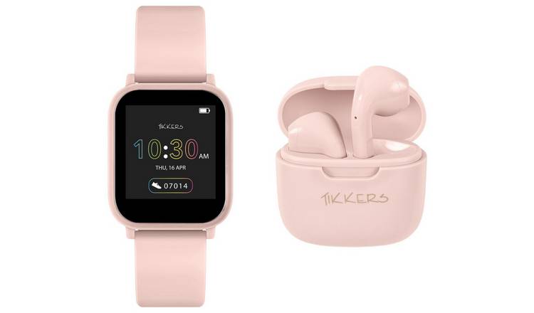 Tikkers Teen Series 10 Pink Smart Watch and Earbud Set