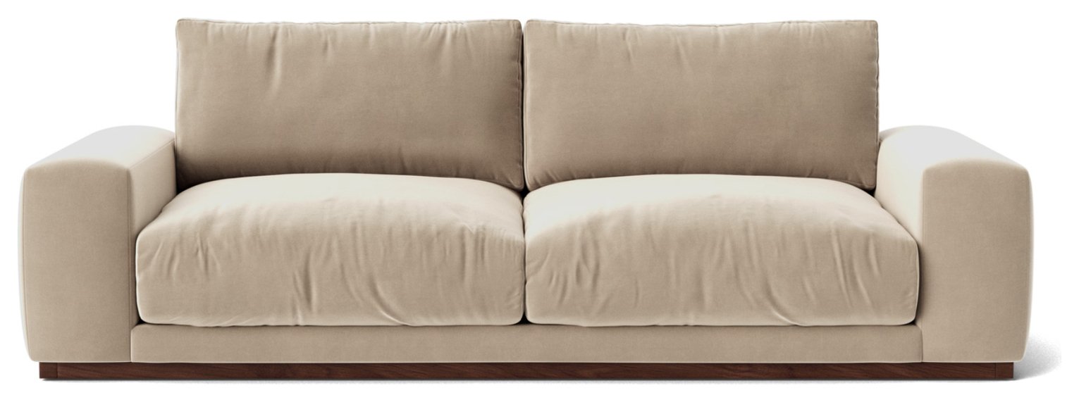 Swoon Denver Velvet 3 Seater Sofa - Taupe