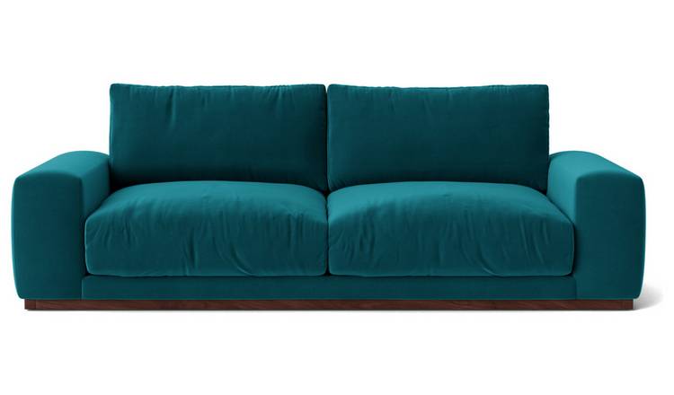 Swoon Denver Velvet 3 Seater Sofa- Kingfisher Blue