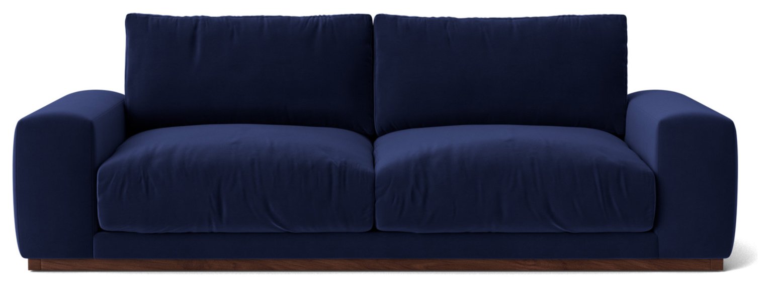 Swoon Denver Velvet 3 Seater Sofa - Ink Blue