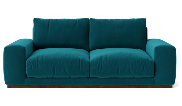 Swoon Denver Velvet 2 Seater Sofa- Kingfisher Blue