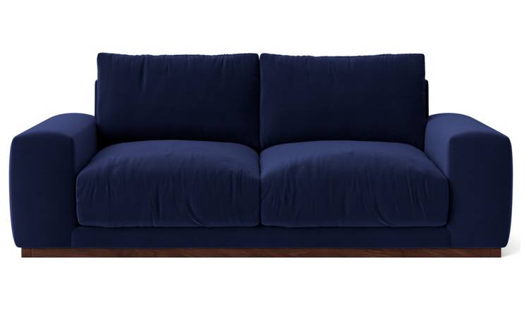 Blue velvet sofa deals argos