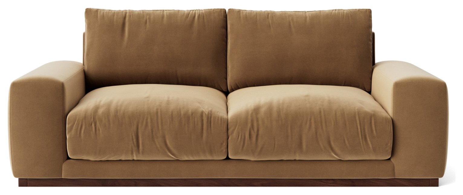 Swoon Denver Velvet 2 Seater Sofa - Biscuit