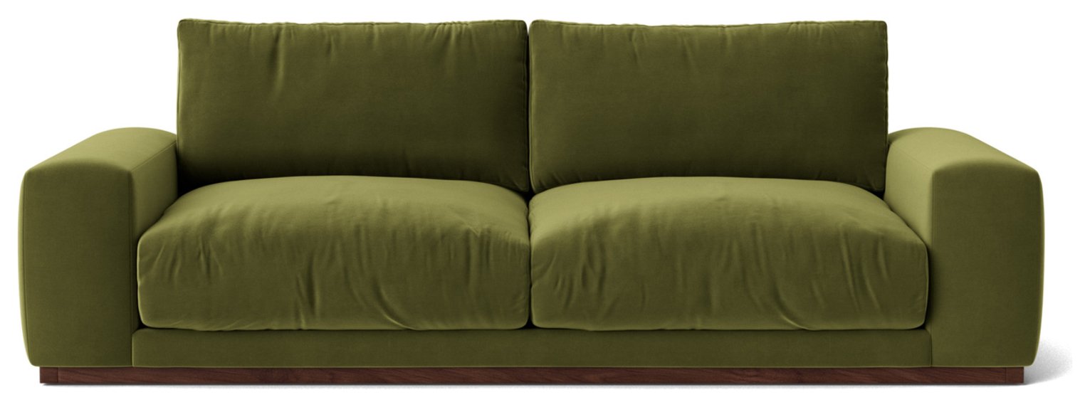 Swoon Denver Velvet 3 Seater Sofa - Fern Green