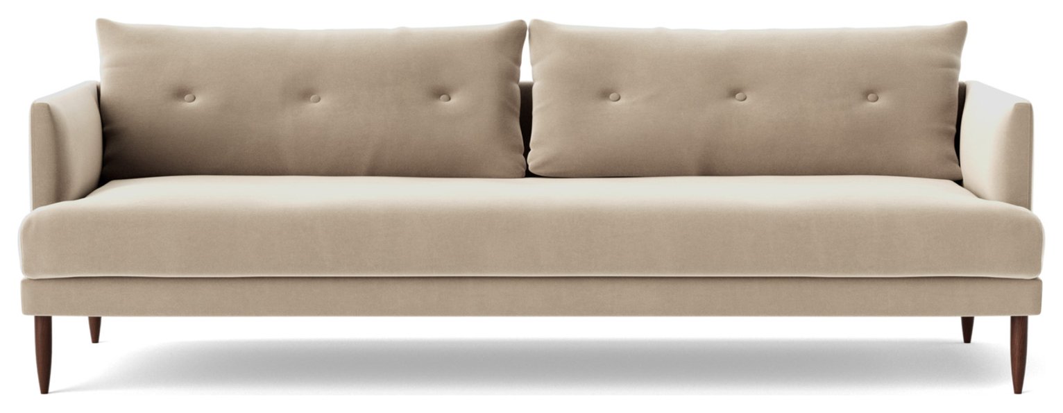Swoon Kalmar Velvet 3 Seater Sofa - Taupe