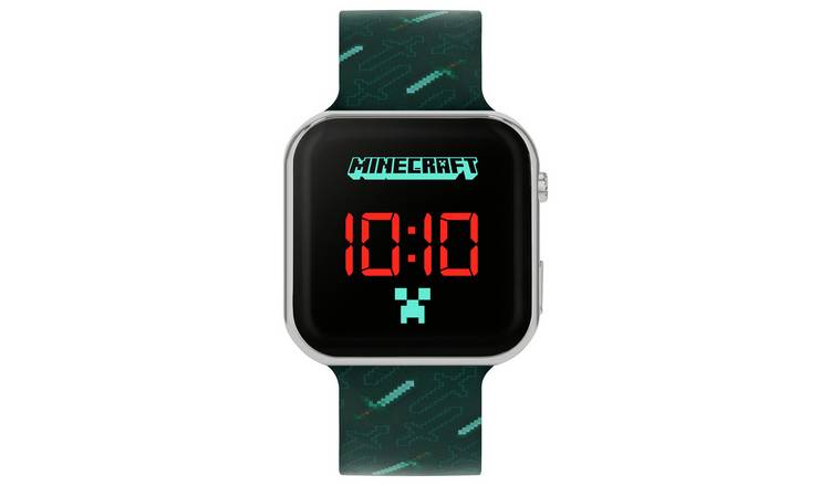 Minecraft Kids Digital Printed Green Silicone Strap Watch