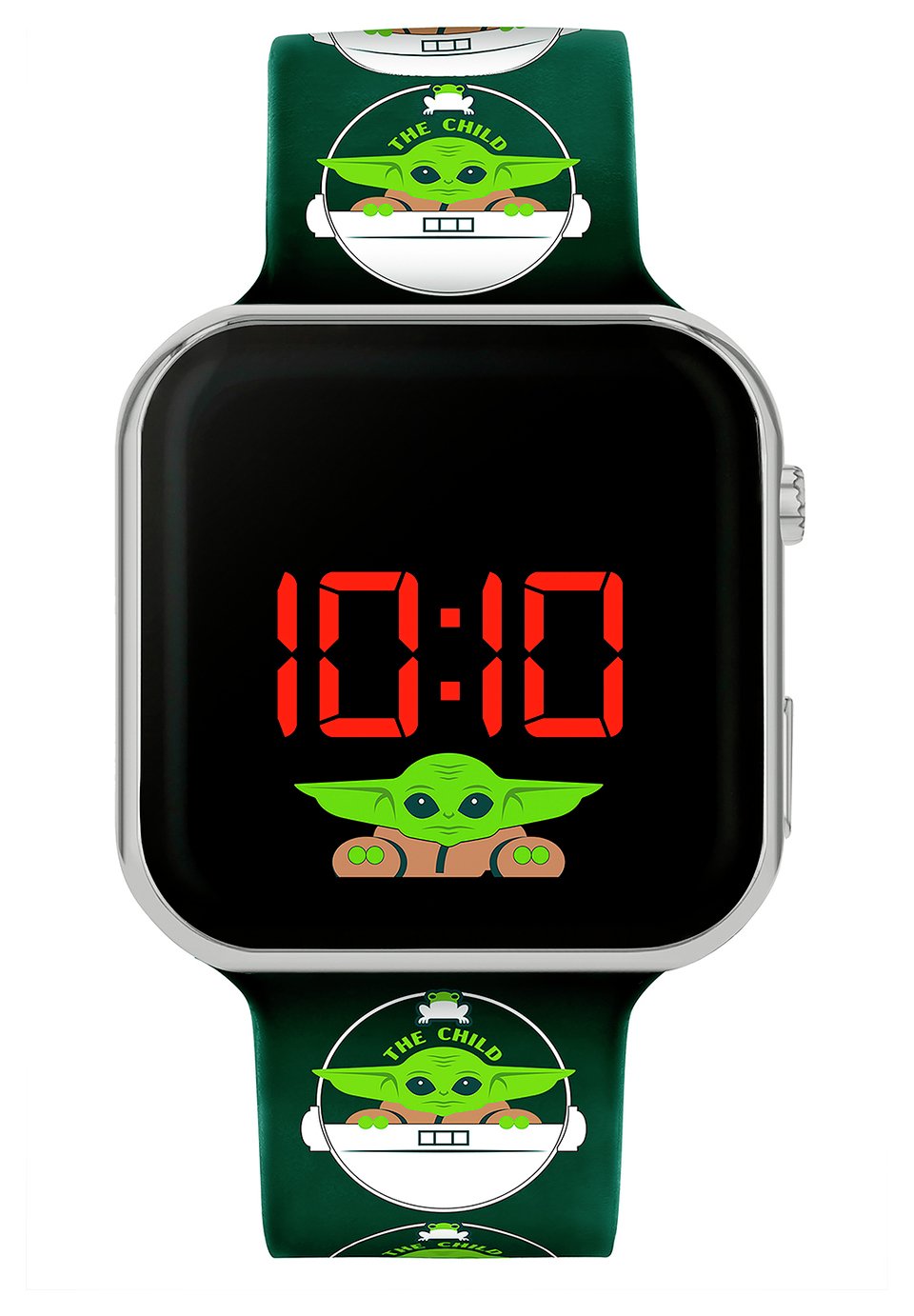 Disney Star Wars Kids Mandalorian Black Silicone Strap Watch