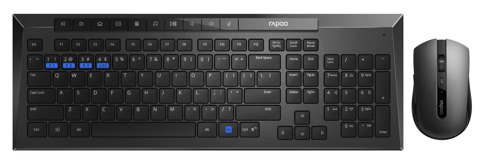 Rapoo 8200M Wireless Multi-Mode Mouse and Keyboard - Black