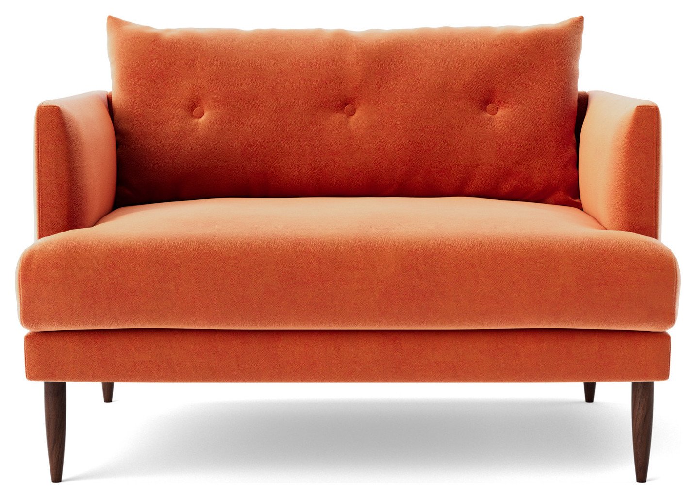 Swoon Kalmar Velvet Cuddle Chair - Burnt Orange