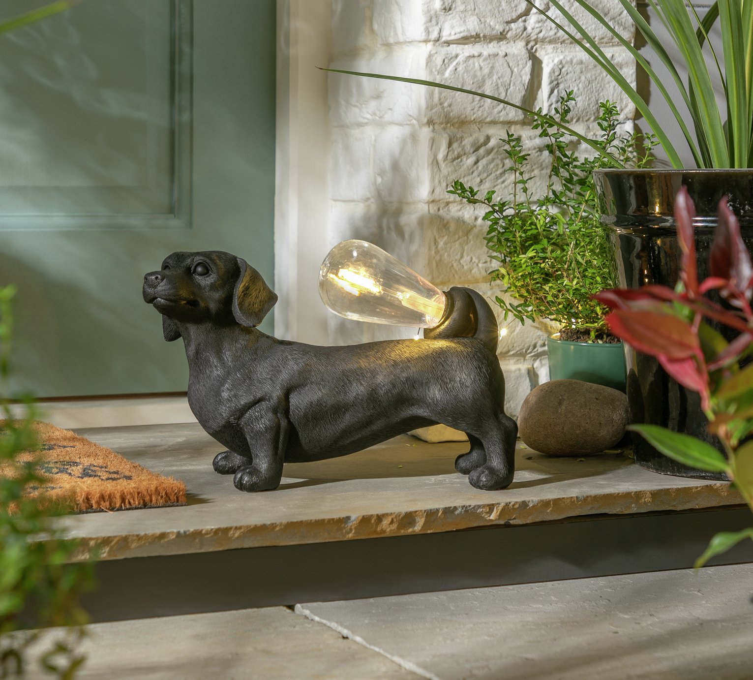 Argos Home Sausage Dog with Warm White Solar Bulb