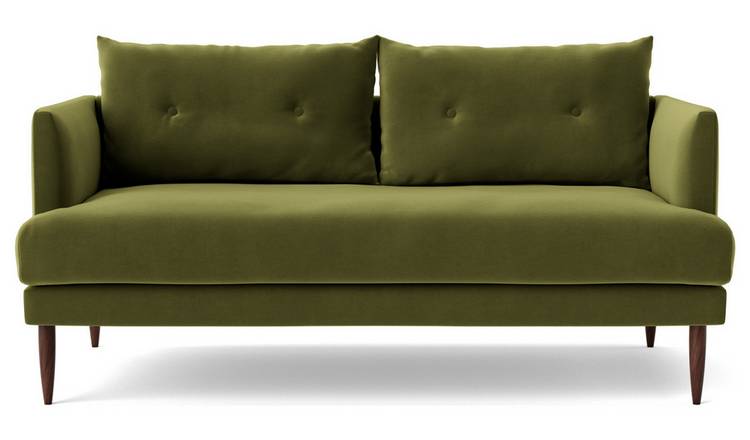 Swoon Kalmar Velvet 2 Seater Sofa - Fern Green