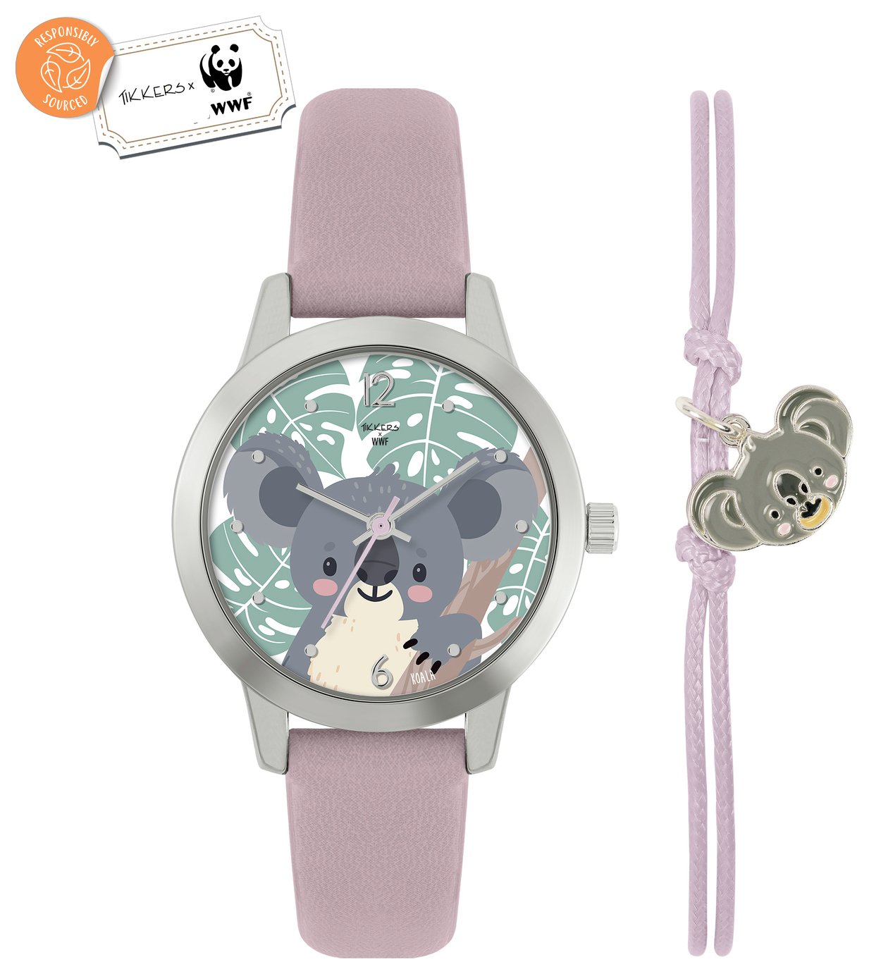 Tikkers x WWF - Koala Dial Watch and Koala Charm Bracelet 