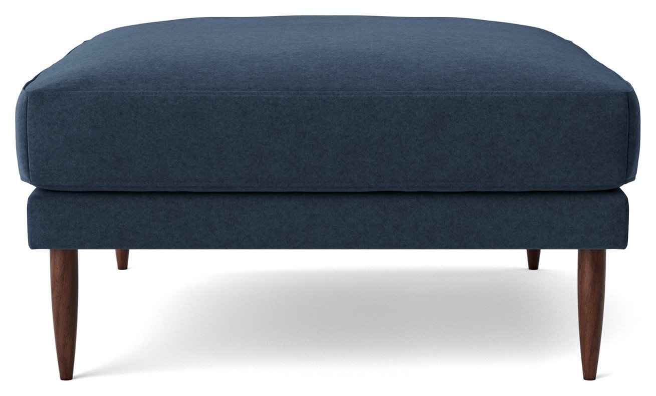 Swoon Kalmar Fabric Ottoman Footstool - Indigo Blue