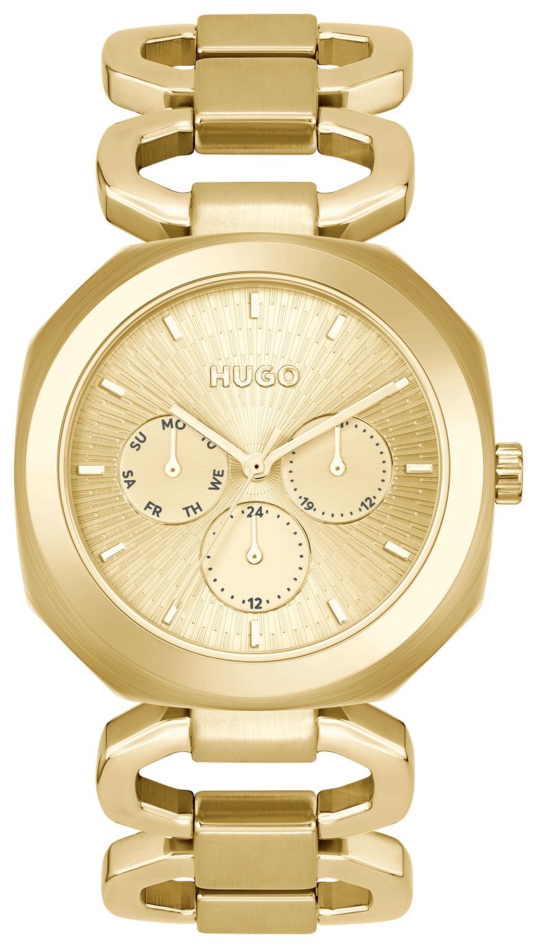 HUGO Ladies Gold Coloured Links Bracelet Watch