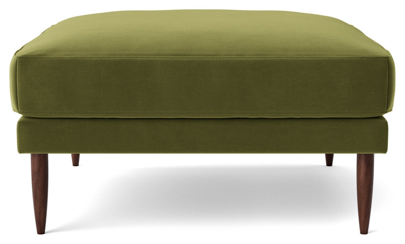 Swoon Kalmar Velvet Ottoman Footstool - Fern Green