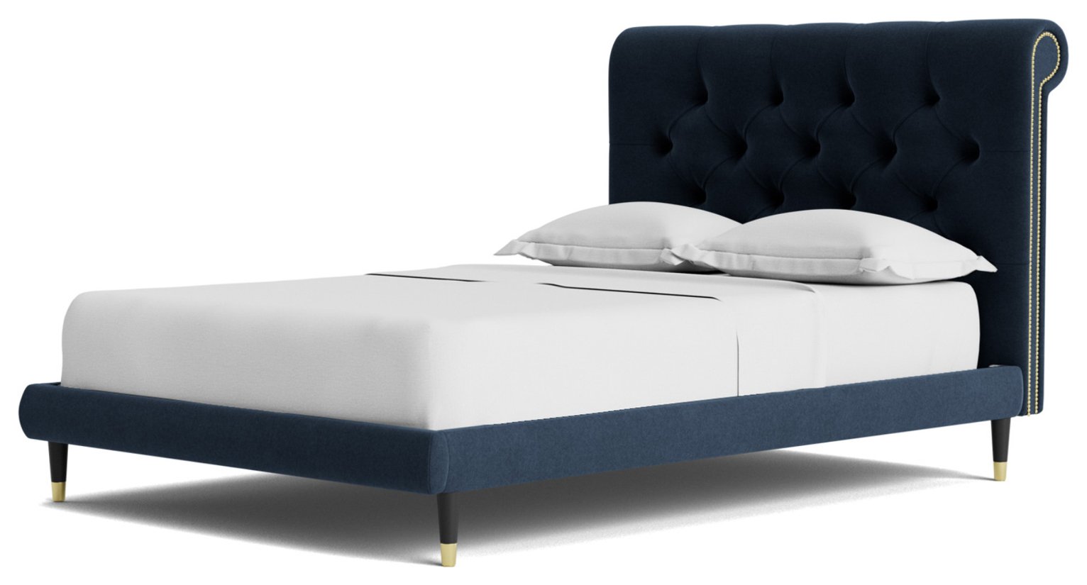 Swoon Winston Kingsize Fabric Bed Frame - Indigo Blue