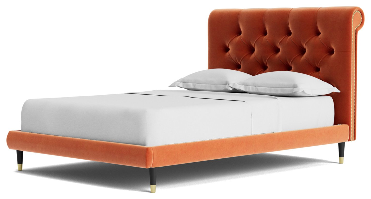 Swoon Winston Kingsize Velvet Bed Frame - Burnt Orange