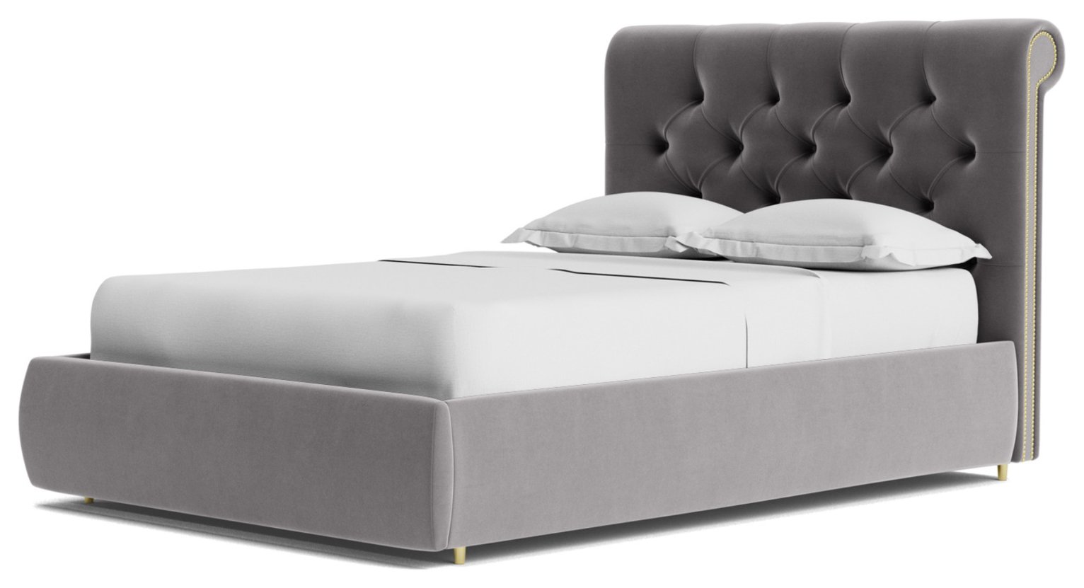 Swoon Winston Velvet Kingsize Ottoman Bedframe - Silver Grey