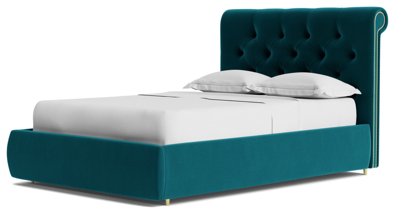 Swoon Winston Velvet Kingsize Ottoman Bedframe - Blue