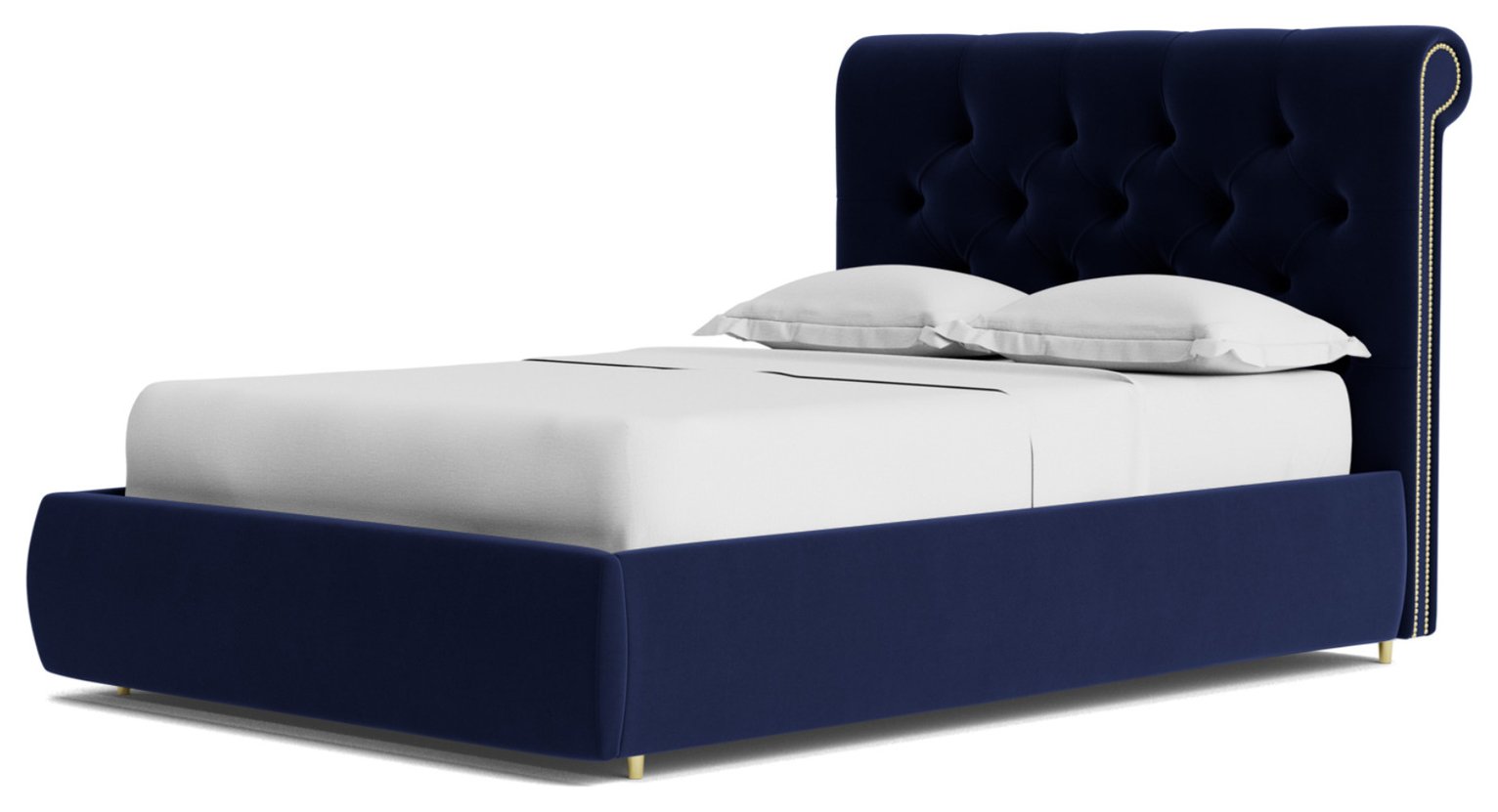 Swoon Winston Velvet Kingsize Ottoman Bedframe - Ink Blue