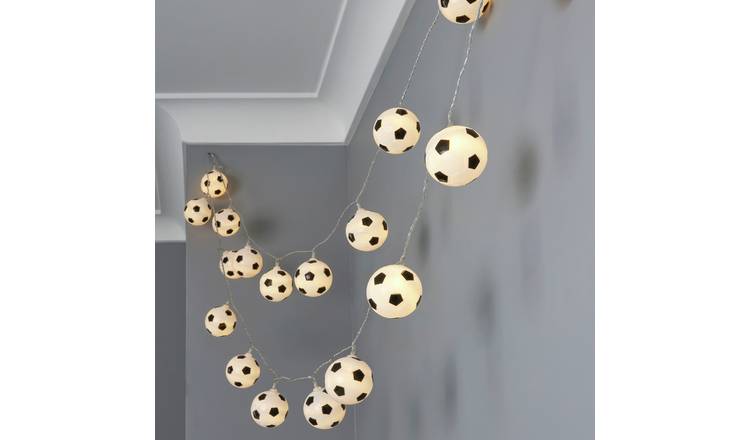 Glow Football LED String Lights - Black & White