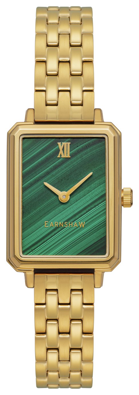 Thomas Earnshaw Ladies Malachite Dial Rectangular Watch