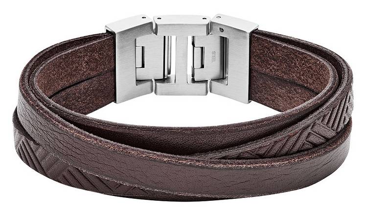 Leather bracelet fossil hot sale