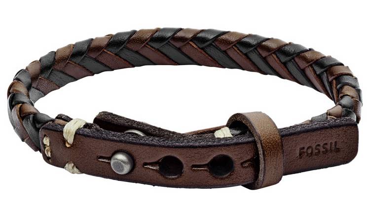 Fossil leather bracelet deals mens