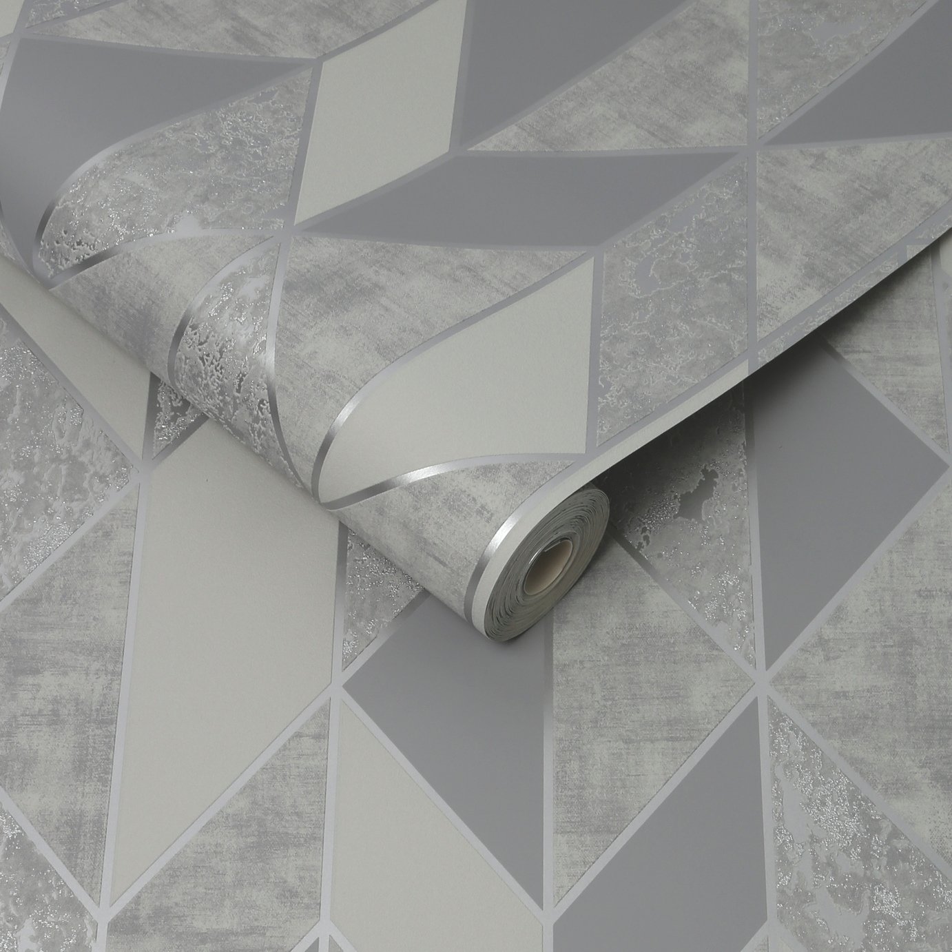 Superfresco Milan Silver Geometric Wallpaper