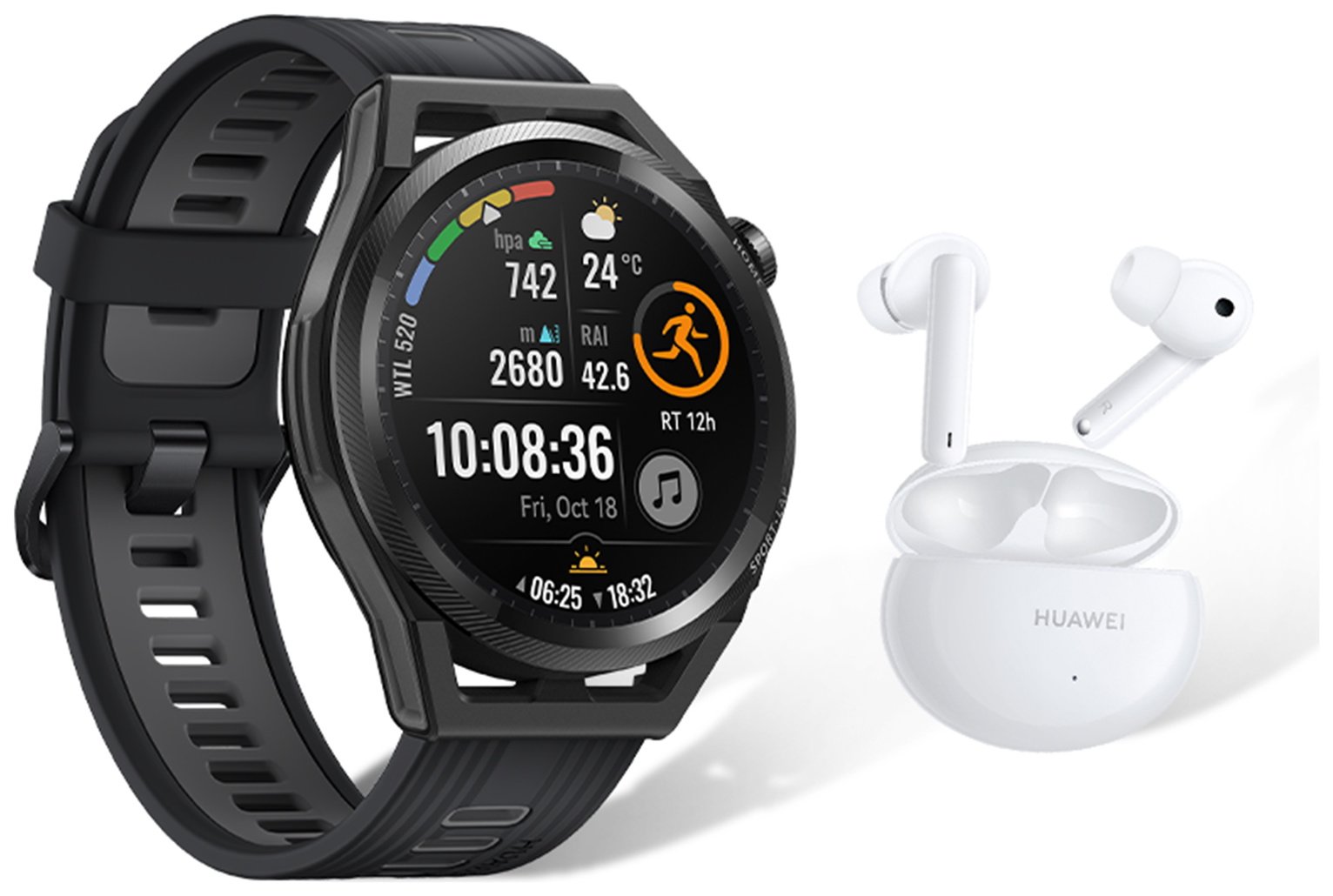 Huawei GT Runner Smart Watch + Freebuds 4I - Black