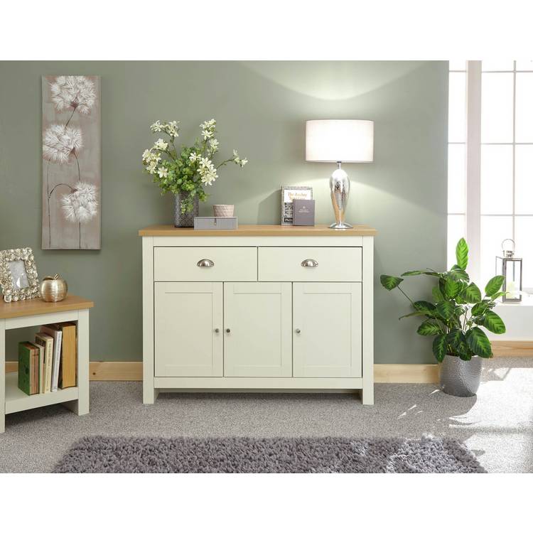 GFW Lancaster 3 Door 2 Drawer Sideboard - Cream 0