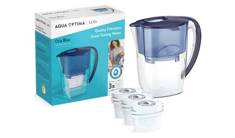 Aqua Optima Oria Water Filter Jug with 3 Filter Cartridges