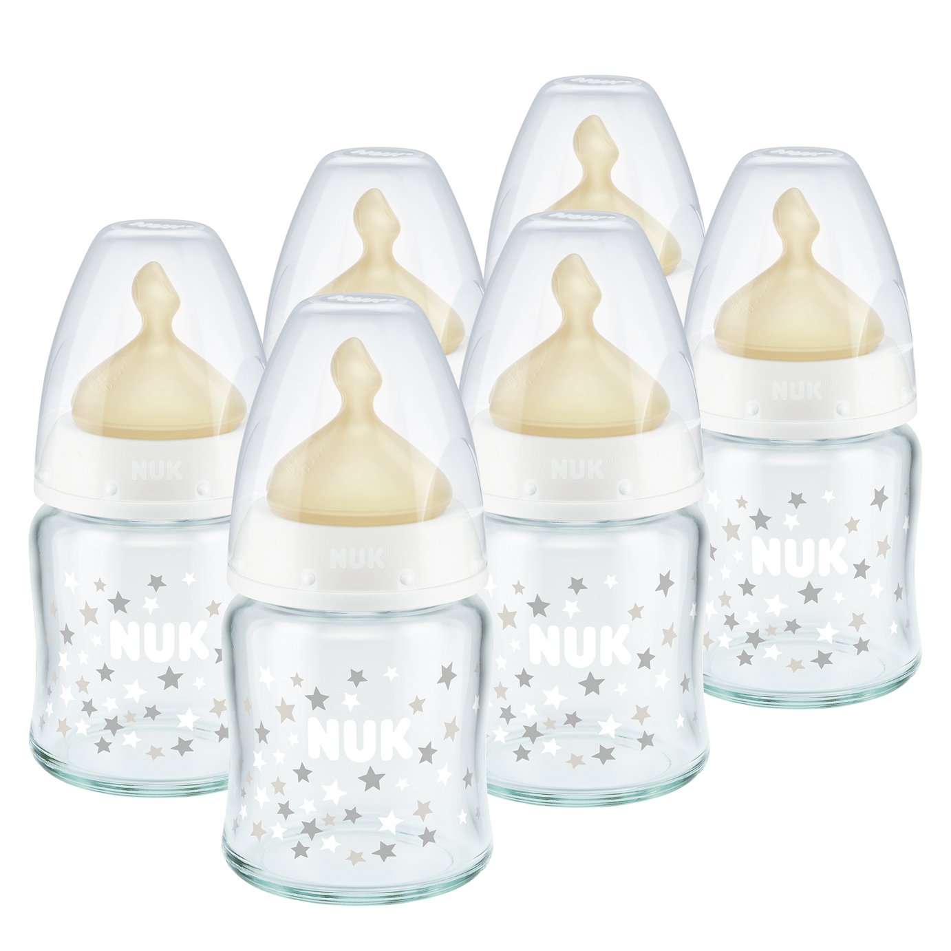 NUK First Choice+ 120ml Glass Bottles - 6 Pack