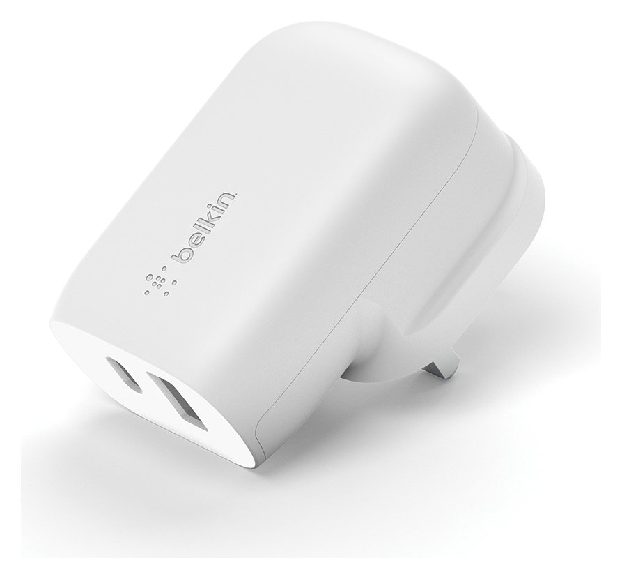 Belkin BoostCharge 37W Dual Port Mains Charger - White
