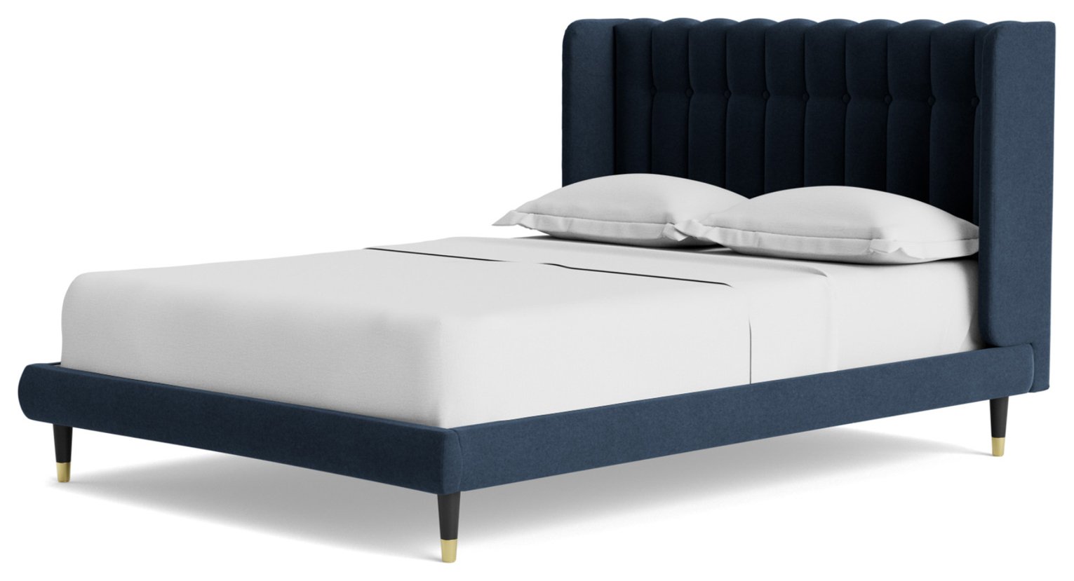 Swoon Kipling Double Fabric Bed Frame - Indigo Blue