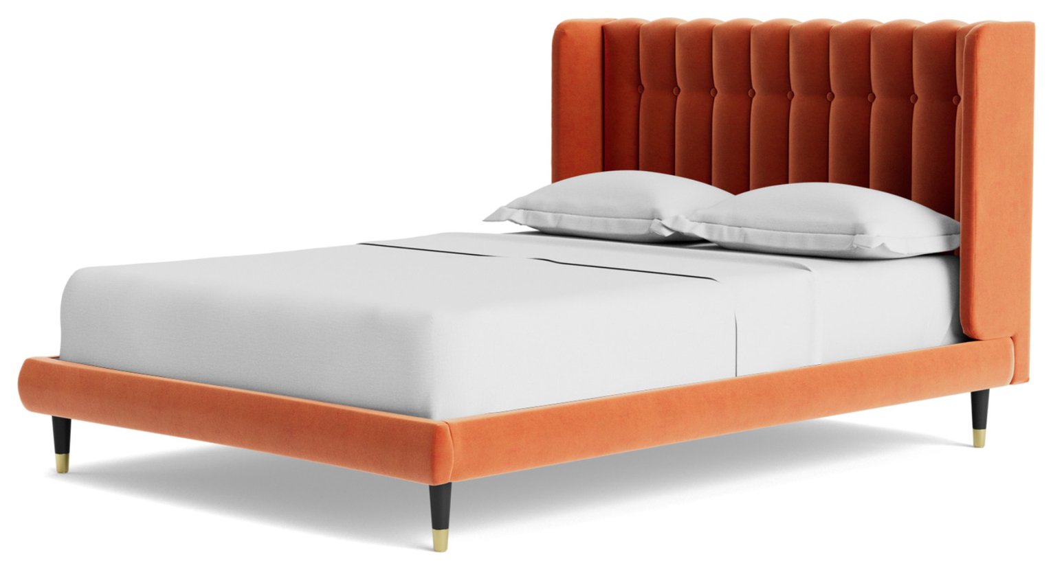 Swoon Kipling Double Velvet Bed Frame - Burnt Orange