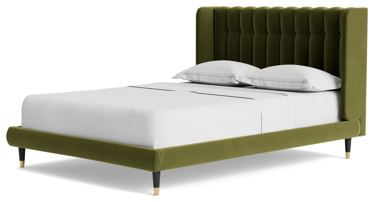 Swoon Kipling Double Velvet Bed Frame - Fern Green