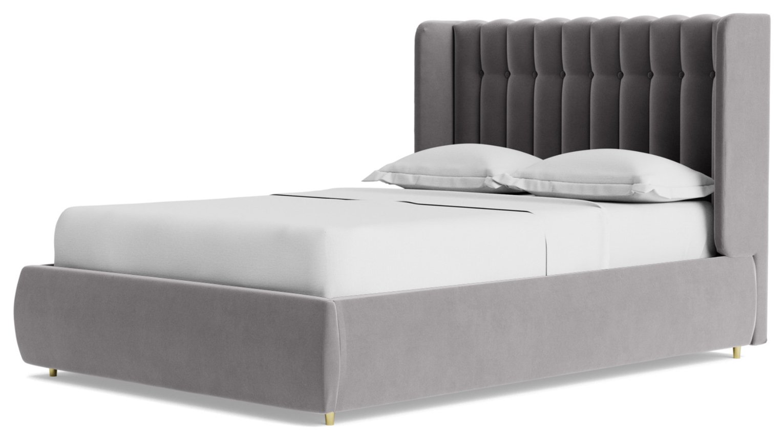 Swoon Kipling Velvet Kingsize Ottoman Bedframe - Silver Grey