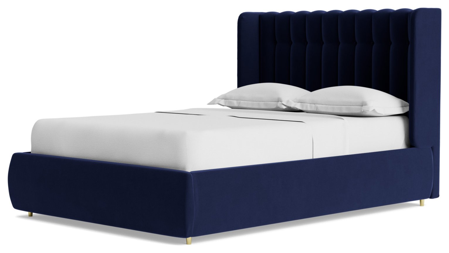 Swoon Kipling Velvet Kingsize Ottoman Bedframe - Ink Blue