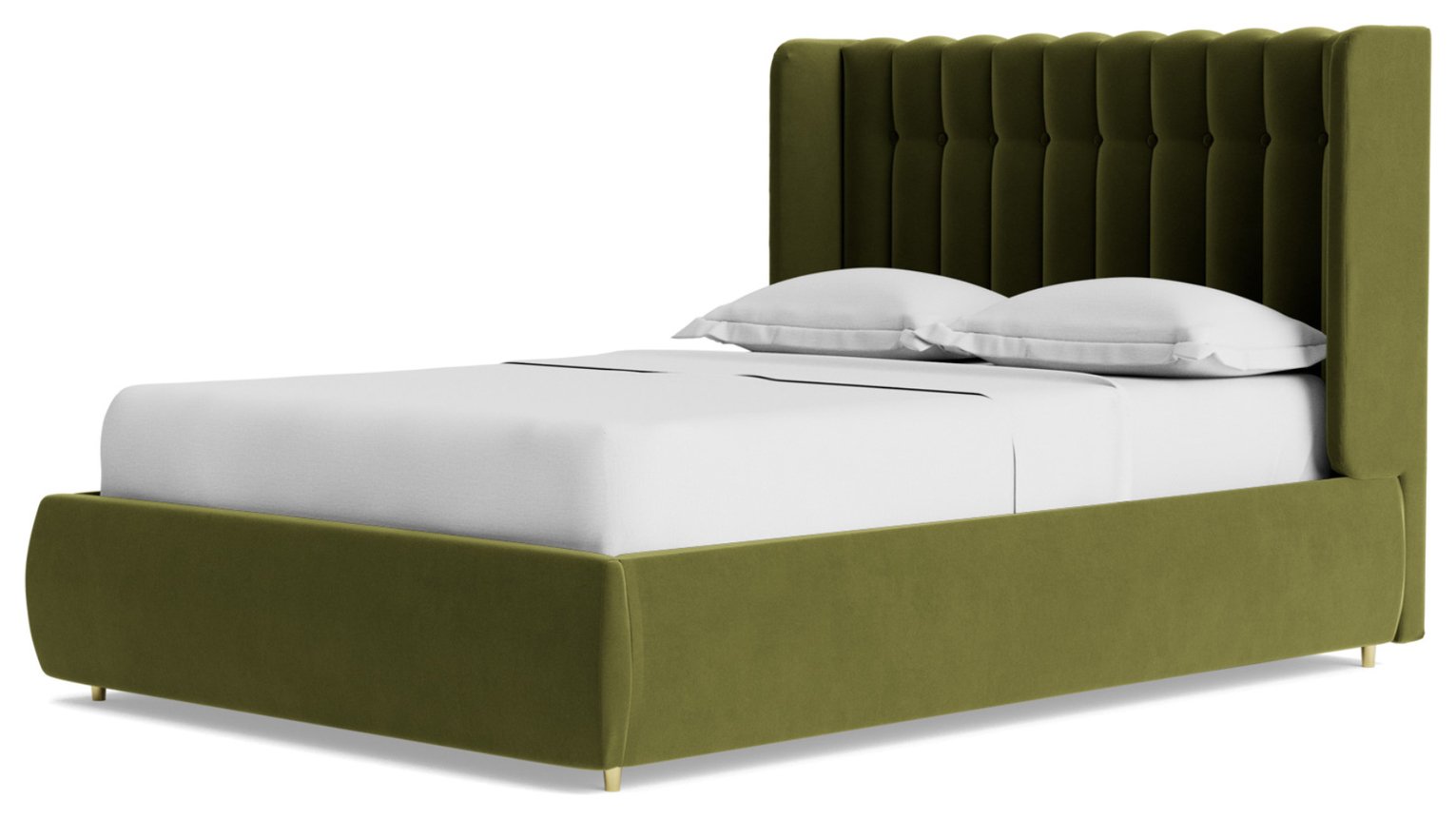 Swoon Kipling Velvet Kingsize Ottoman Bedframe - Fern Green