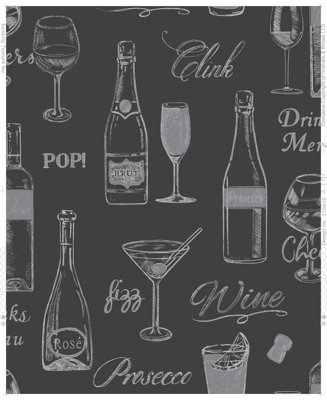 Contour Prosecco Black Wallpaper