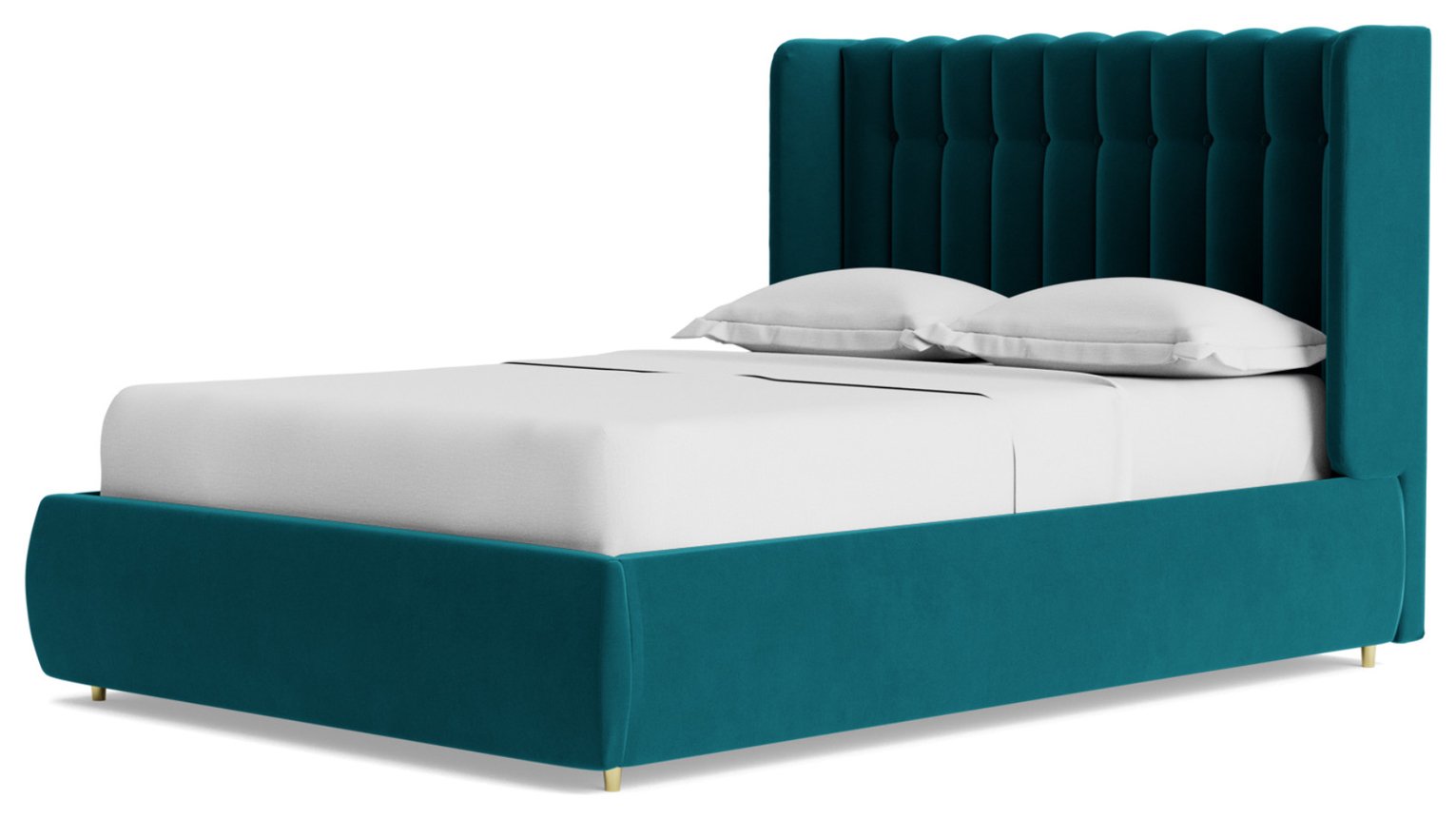 Swoon Kipling Velvet Double Ottoman Bedframe - Blue