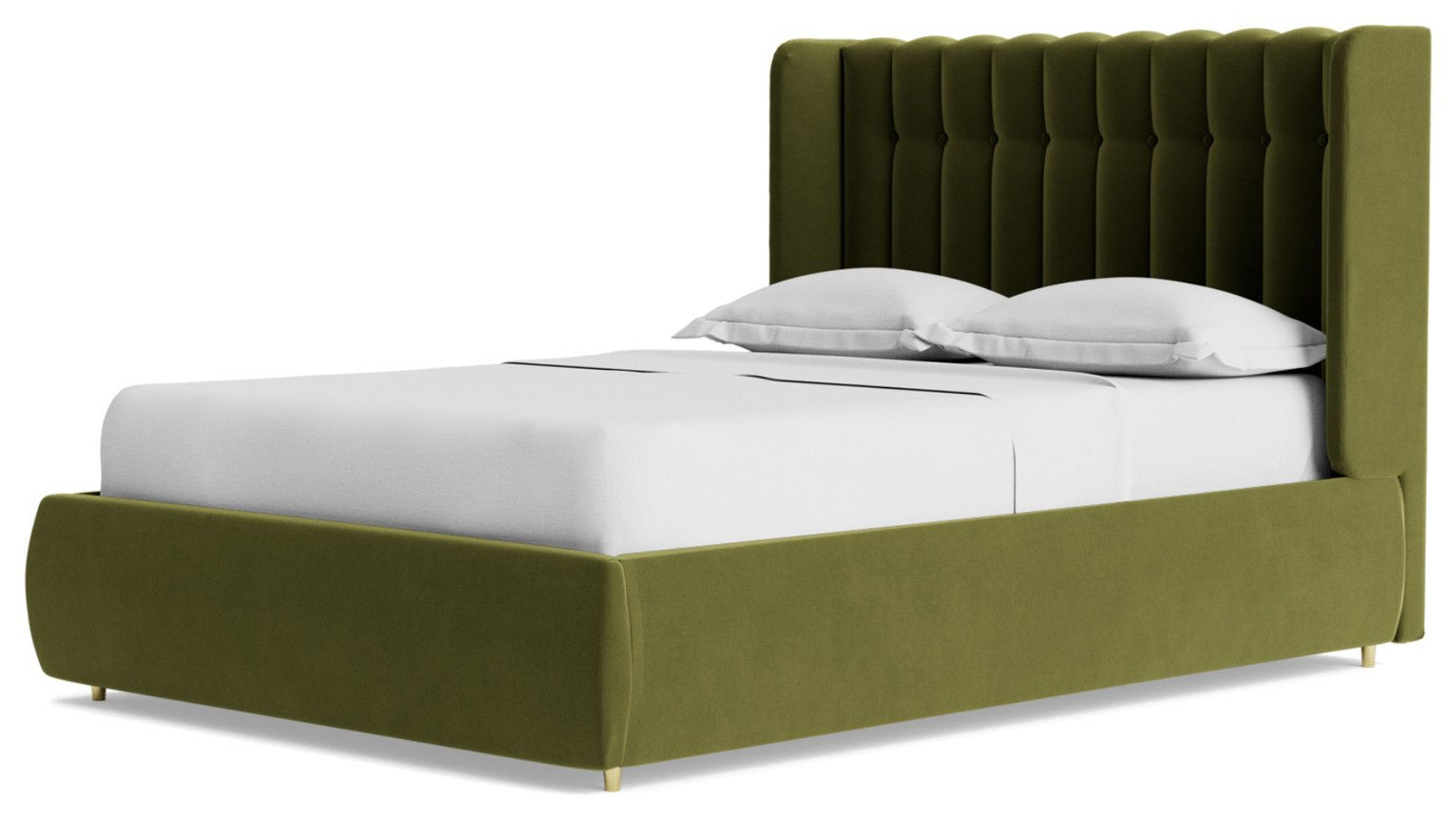 Swoon Kipling Velvet Double Ottoman Bedframe - Fern Green