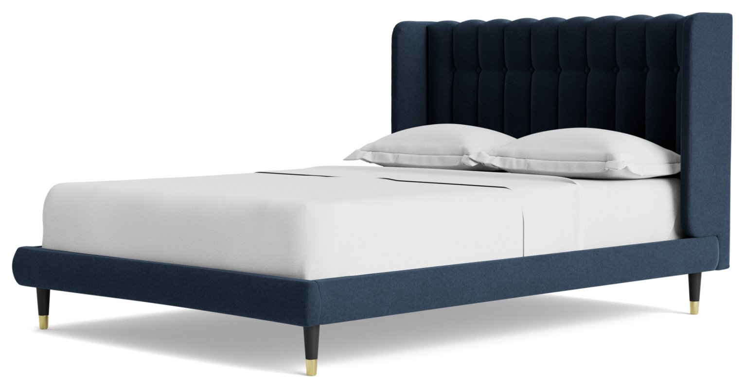 Swoon Kipling Kingsize Fabric Bed Frame - Indigo Blue