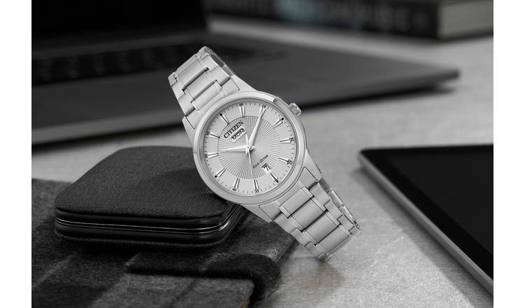Buy Citizen Eco Drive Stainless Steel Silver Dial Bracelet Watch