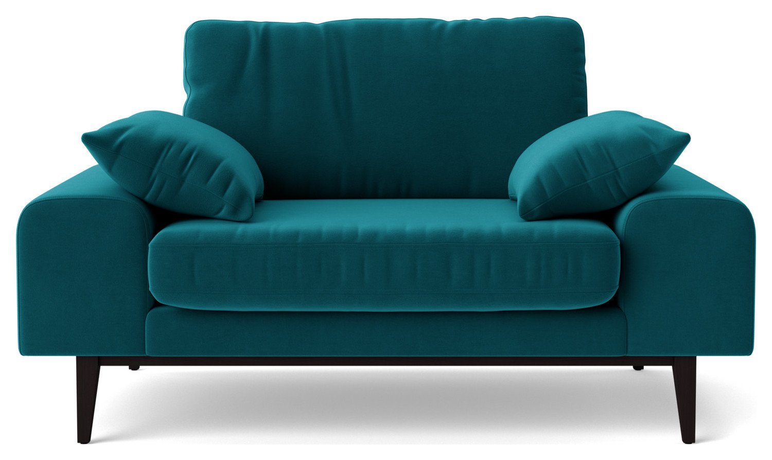 Swoon Tulum Velvet Cuddle Chair - Kingfisher Blue