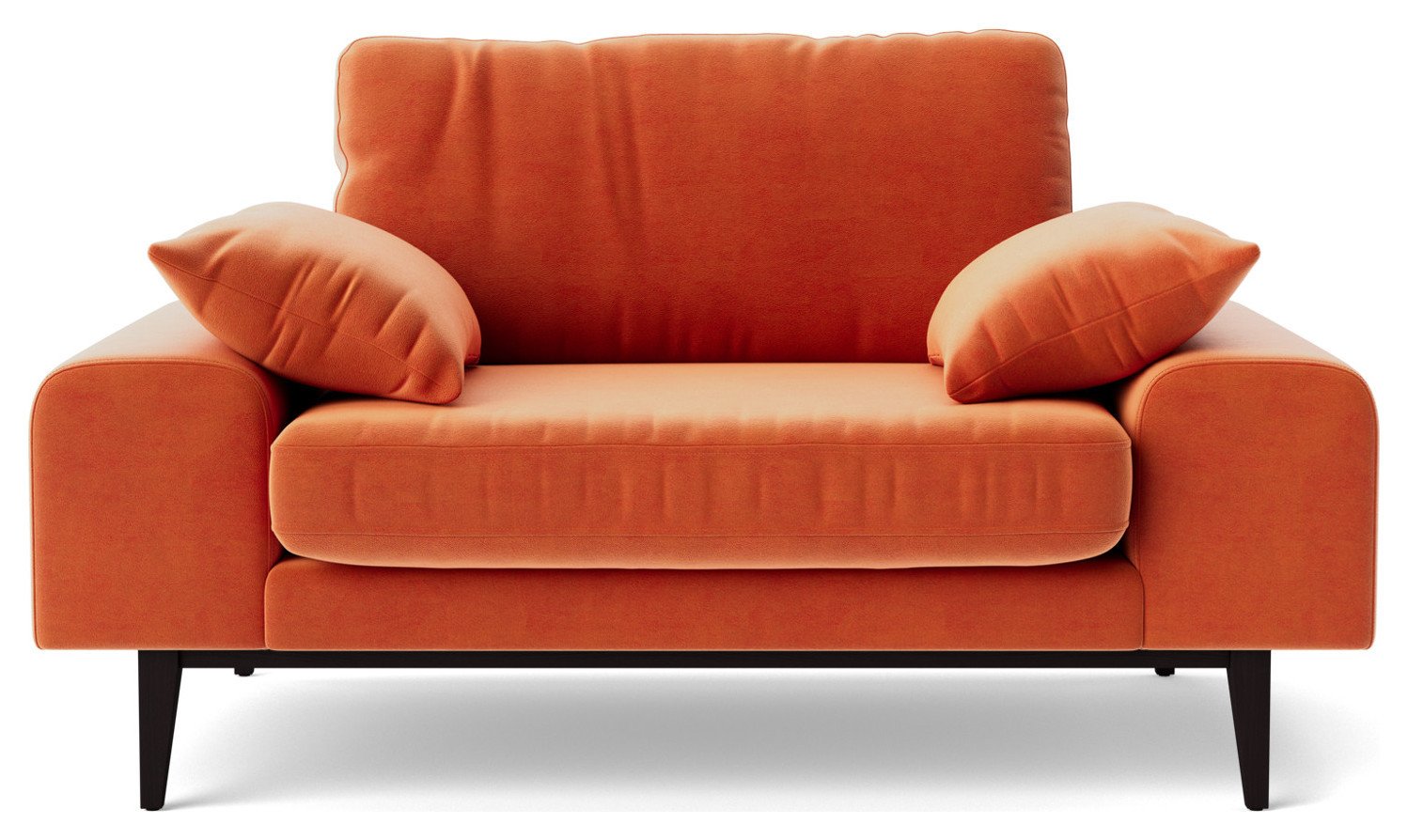 Swoon Tulum Velvet Cuddle Chair - Burnt Orange
