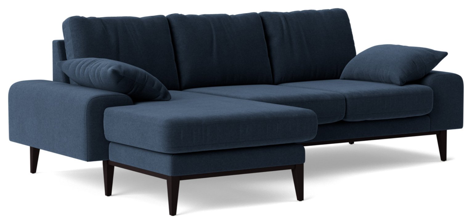 Swoon Tulum Fabric Left Hand Corner Sofa - Indigo Blue