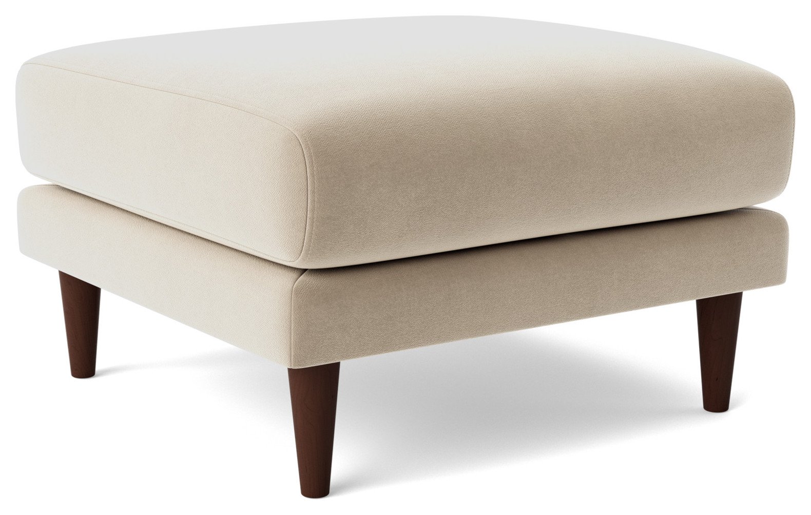 Swoon Turin Velvet Ottoman Footstool - Taupe