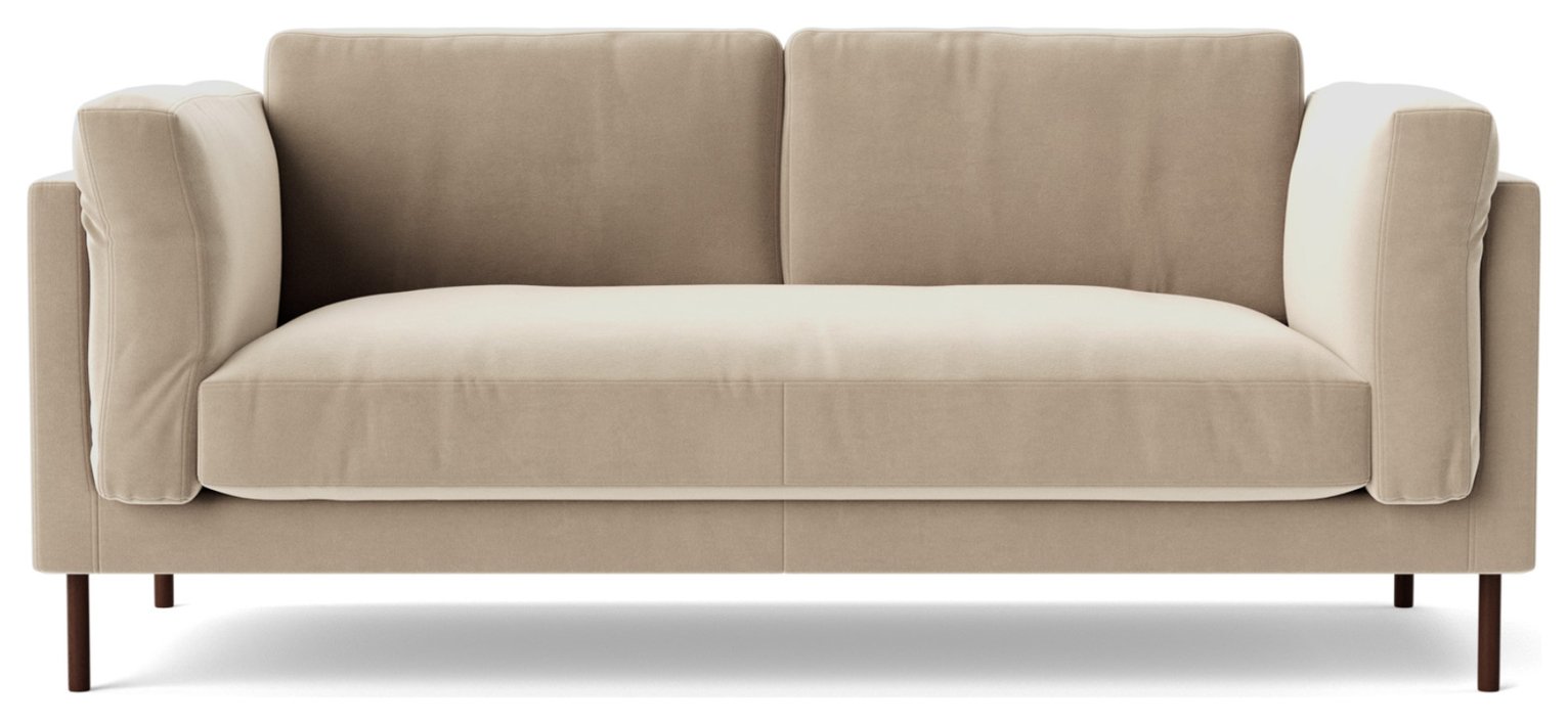 Swoon Munich Velvet 2 Seater Sofa - Taupe
